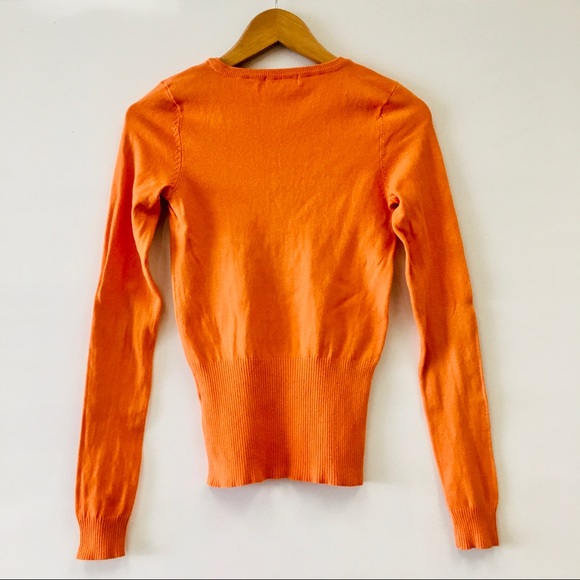 EUC 🍊Orsay Orange V-neck sweater - Picture 3 of 5